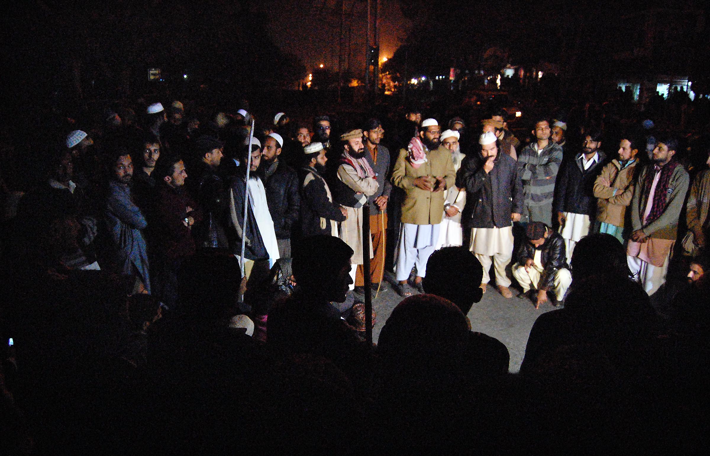 protestors at sit in organized by the ahl e sunnat wal jamat aswj at aabpara square on friday evening photo express muhammad javaid