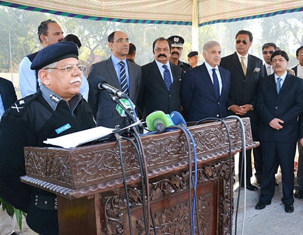 inspector general police khan baig speaking at the foundation ceremony of the building of the punjab police command and control centre at quban lines on friday photo syed musharraf shah express inspector general police khan baig speaking at the foundation ceremony of the building of the punjab police command and control centre at quban lines on friday photo syed musharraf shah express