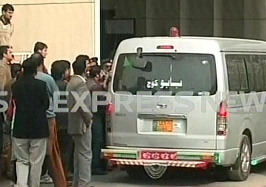 express news screengrab of the vehicle in which the missing persons were transported to the court