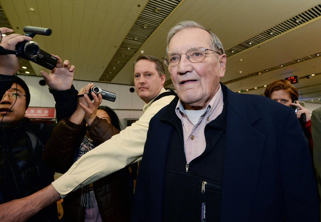 us veteran merrill newman an 85 year old from california arrives in beijing after being freed photo reuters