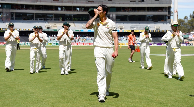 mitchell johnson shattered england 039 s hopes of a series levelling win in the second test with one of the great ashes bowling spells to hand australia a massive 398 run innings lead saturday photo afp