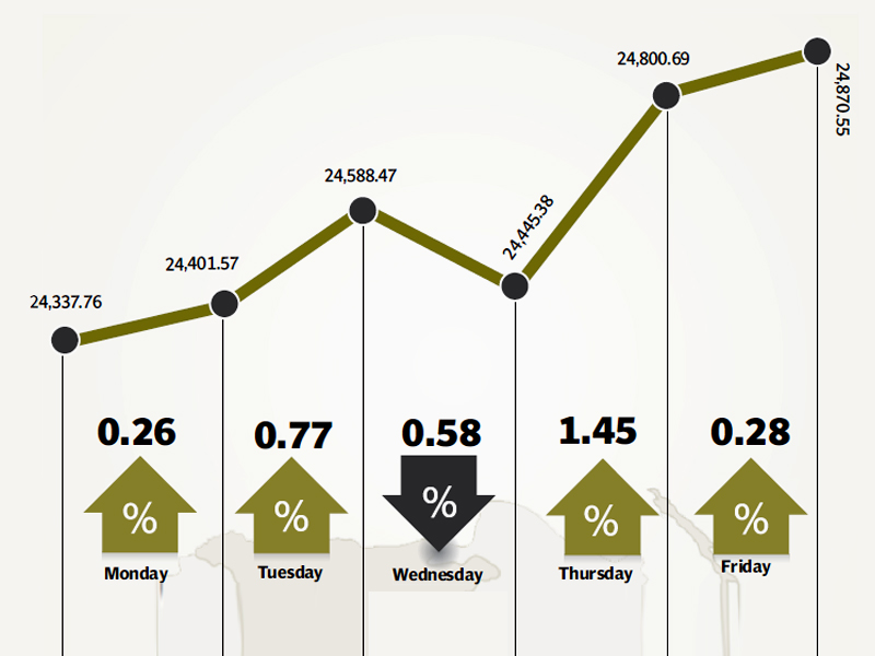 the index breached 25 000 points before profit taking clipped its gains