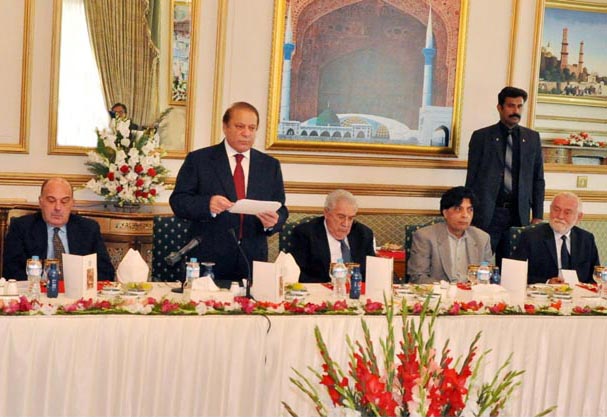 nawaz sharif speaks at the luncheon hosted for european union s eu ambassadors in islamabad photo pid