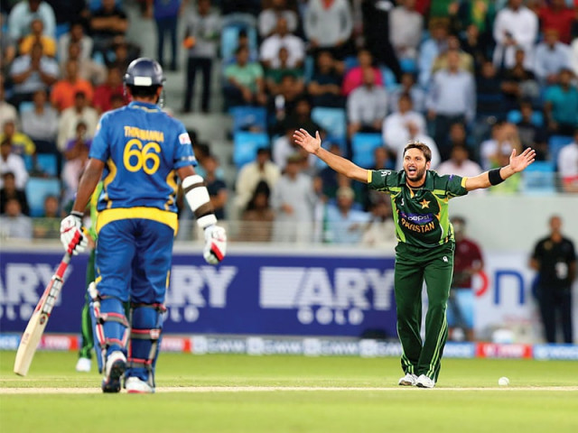 shahid afridi produced a top class all round performance to steer pakistan to a three wicket win in the first t20 against sri lanka photo afp shahid afridi produced a top class all round performance to steer pakistan to a three wicket win in the first t20 against sri lanka photo afp