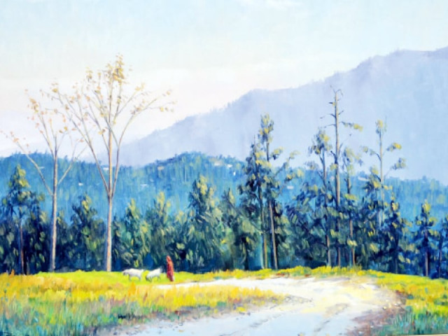 some of the paintings of the artist to pay tribute to the chilly season in the hills photo express some of the paintings of the artist to pay tribute to the chilly season in the hills photo express