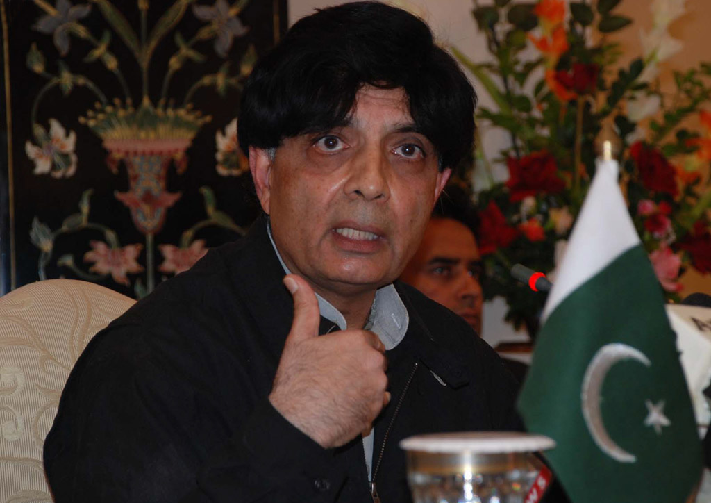 the termination of malik s contract had nothing to do with the verification of votes says inteior minister chaudhry nisar ali khan photo inp