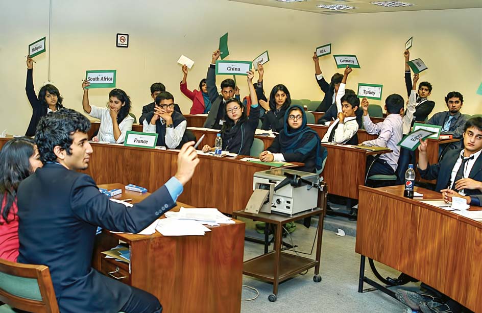 lumun student delegates at a conference photo express ijaz mahmood