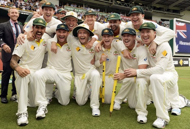 ecstacy australia regained the ashes just four months after the last series defeat in england by completing a third comprehensive test victory on home soil photo reuters