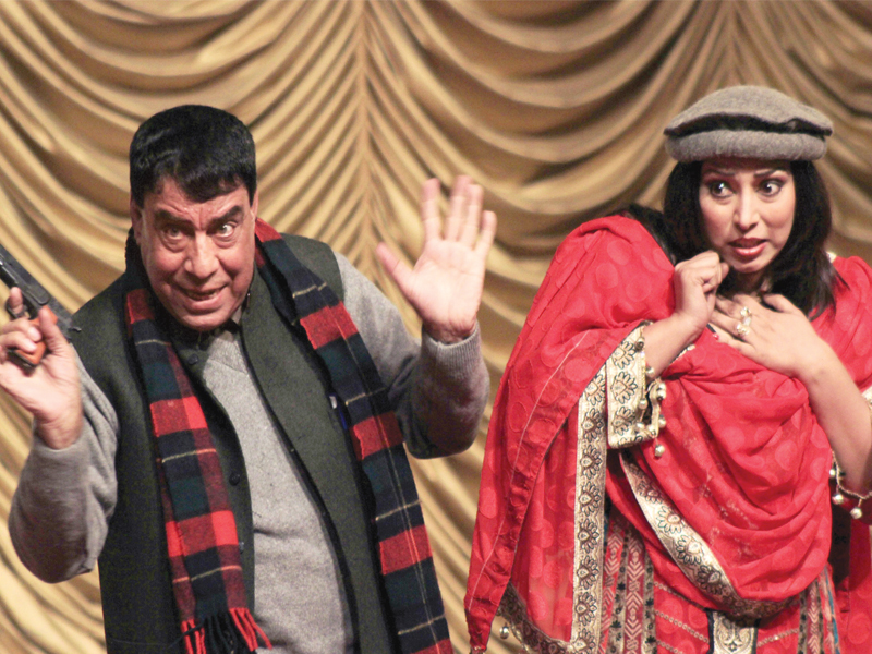 said rehman shino l and khalida yasmeen r presented a few skits at the award show photo muhammad iqbal express