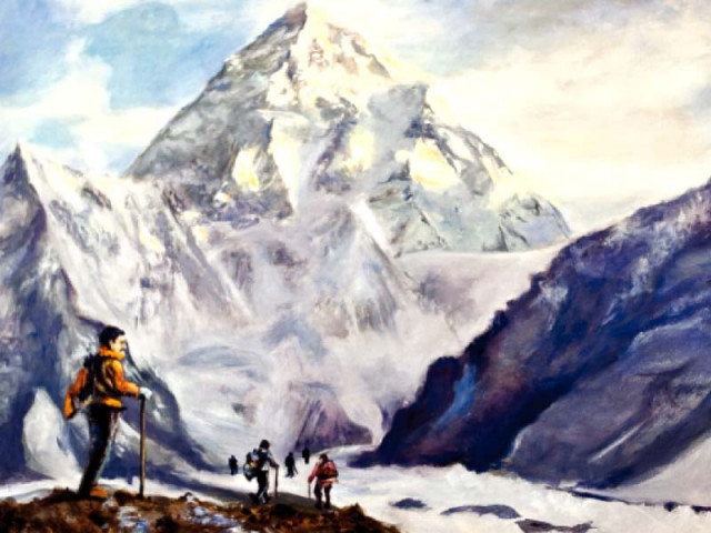 paintings showcasing multiple facets of the k2 photo myra iqbal express paintings showcasing multiple facets of the k2 photo myra iqbal express