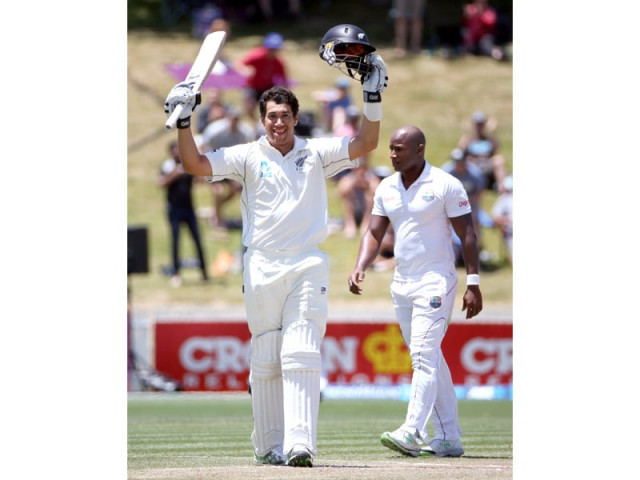 ross taylor celebrated his third hundred in the series as new zealand closed in on a series win against the west indies photo afp ross taylor celebrated his third hundred in the series as new zealand closed in on a series win against the west indies photo afp