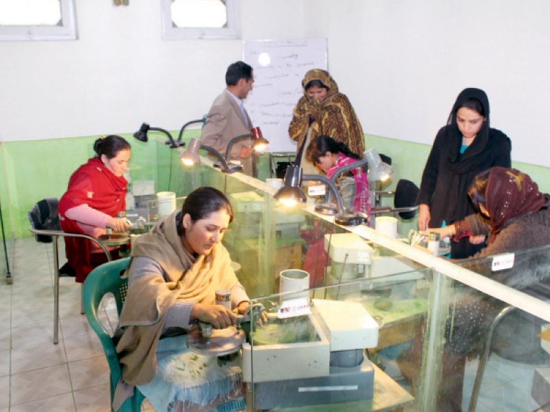 under meher parwar s supervision at least 50 individuals are currently undergoing a three month training programme at the centre in hunza photo shabbir mir express