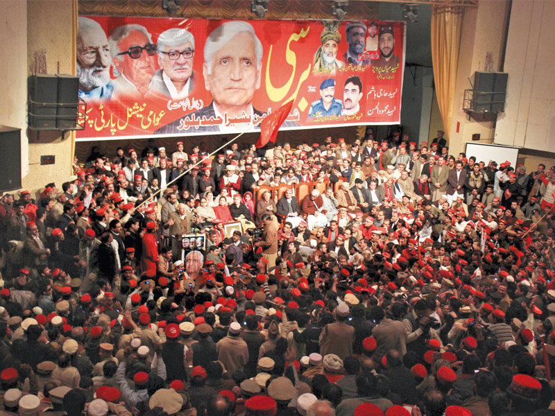at the event anp leader asfandyar wali khan asked pukhtuns to come forward and uphold the legacy of bacha khan and wali khan photo muhammad iqbal express