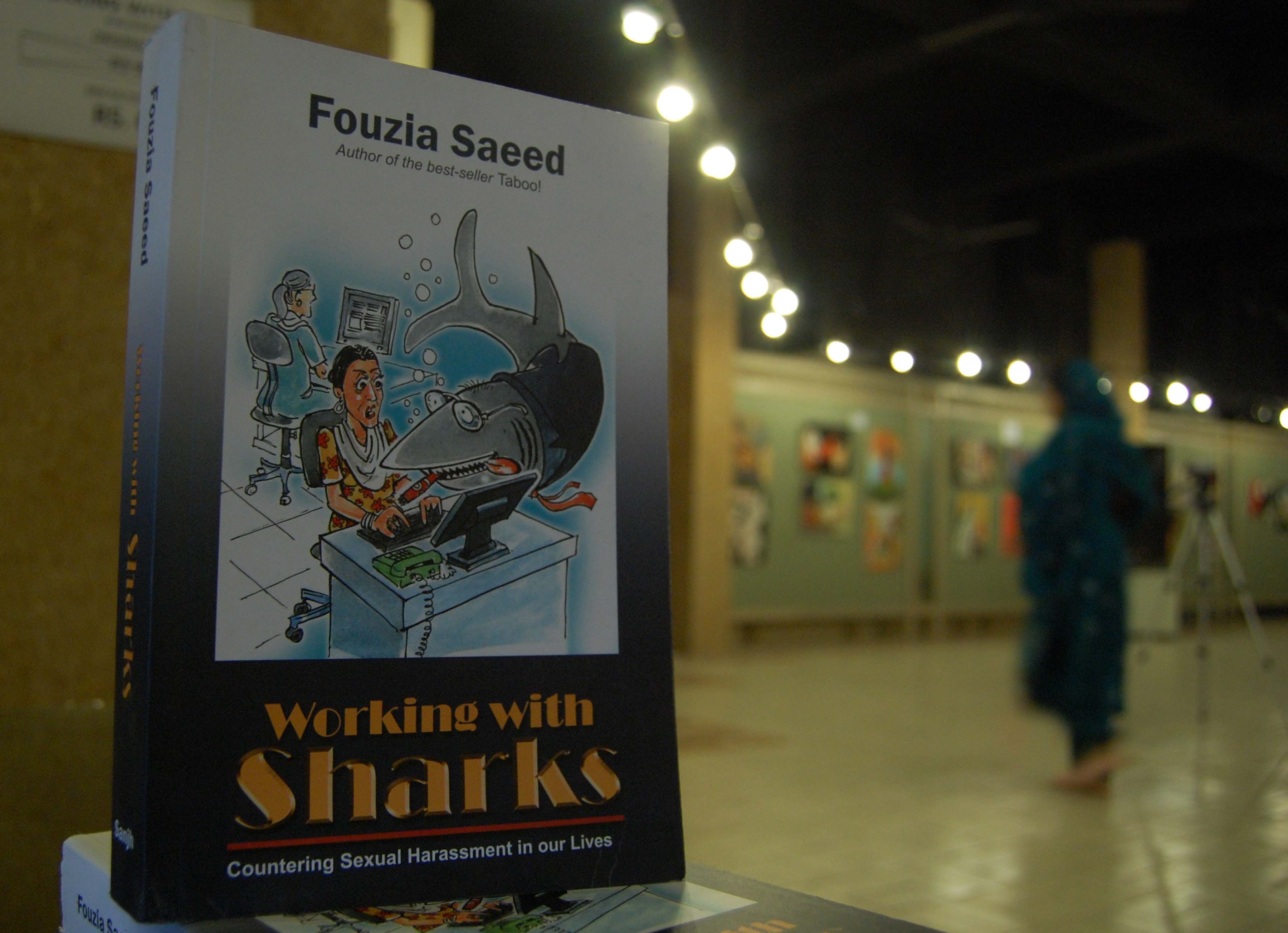 dr fouzia saeed 039 s book quot working with sharks quot displayed at launching ceremony at lok virsa heritage museum photo muhammad javaid express