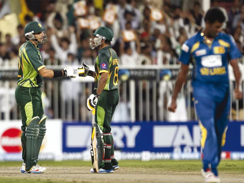 hafeez capitalised on malinga s dropped catch by scoring a career best 140 as misbah chipped in with 40 runs off 26 balls photo afp hafeez capitalised on malinga s dropped catch by scoring a career best 140 as misbah chipped in with 40 runs off 26 balls photo afp