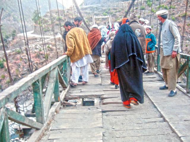 the only bridge connecting the three union councils lies in a dilapidated state photo express the only bridge connecting the three union councils lies in a dilapidated state photo express