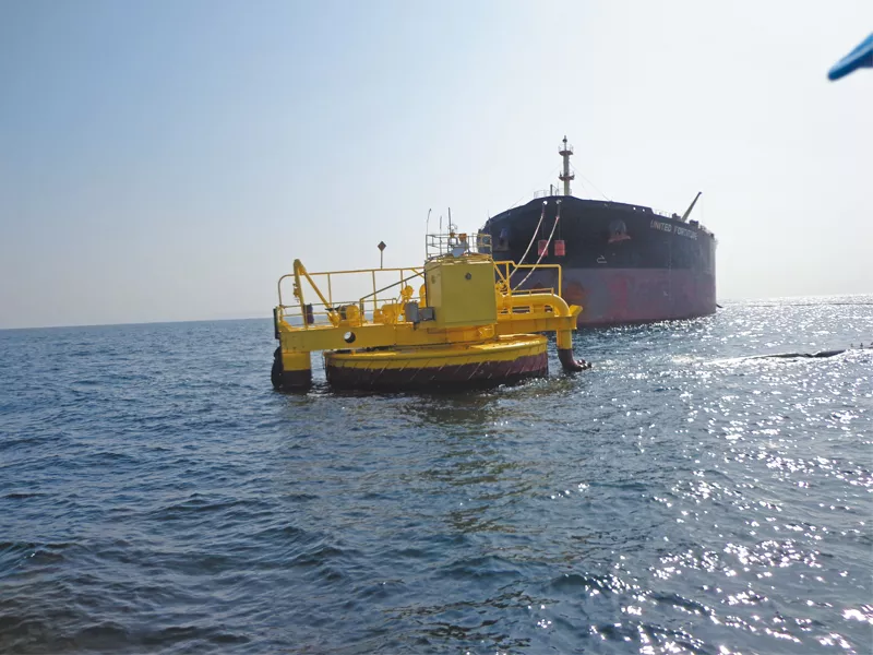 the company has laid a 15km pipeline at the seabed from the spm to pump crude oil to its refinery photo file the company has laid a 15km pipeline at the seabed from the spm to pump crude oil to its refinery photo file