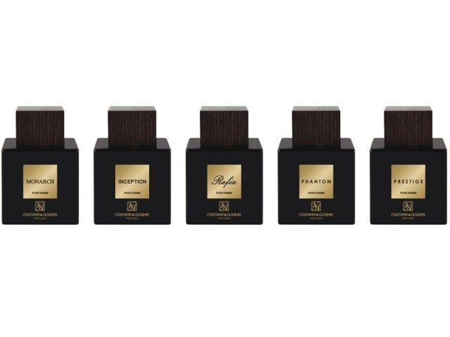 the designer duo nabeel and aqeel iftikhar launched five new scents under their label the scents named rafia monarch phantom prestige and inception are now available in the market