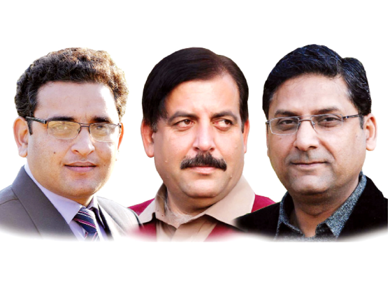 l to r waqar satti tariq chaudhry and shehryar khan photo express