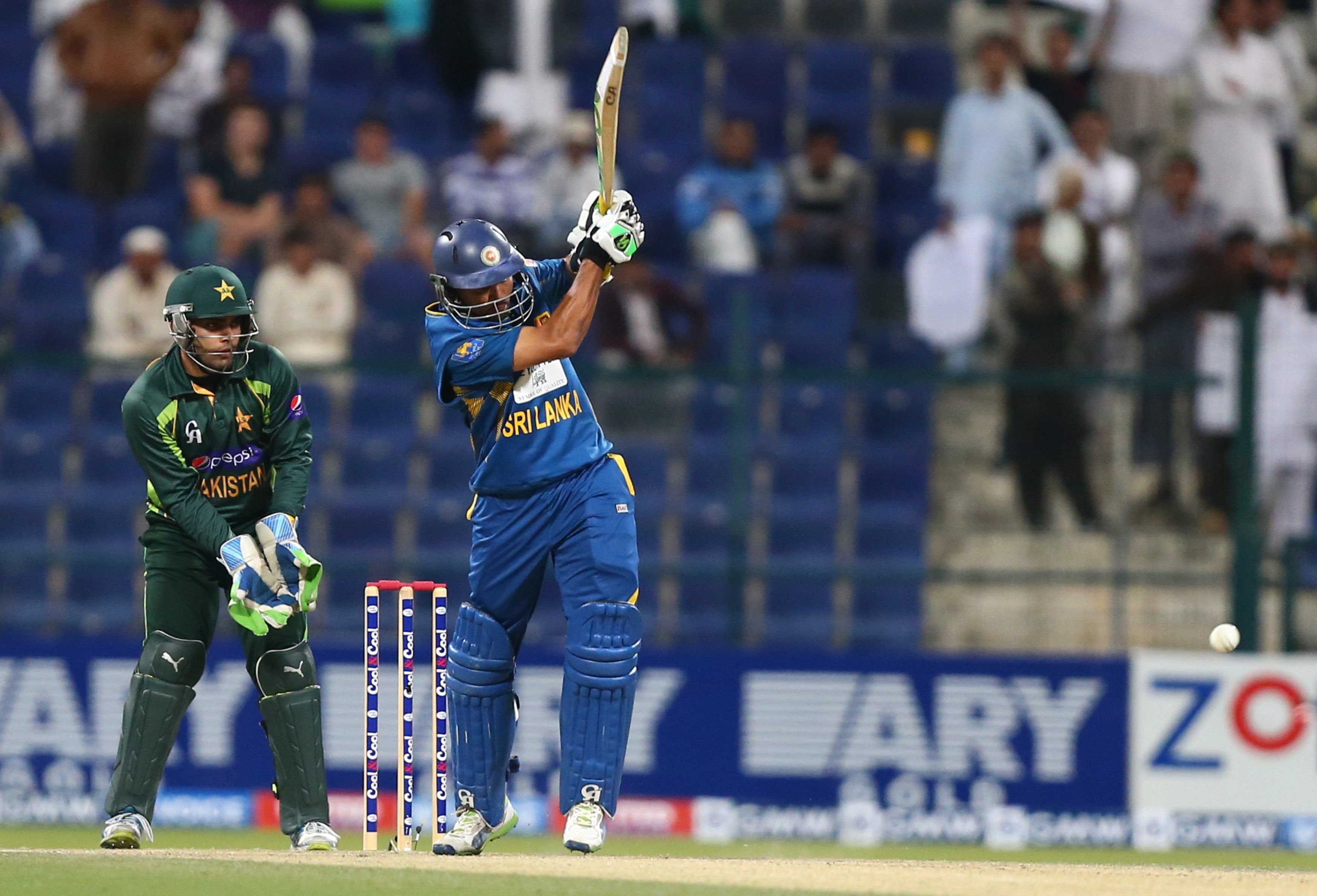 batsman tm dilshan of sri lanka plays a shot during the fifth and final one day international cricket match between pakistan and sri lanka in abu dhabi on december 27 2013 photo afp