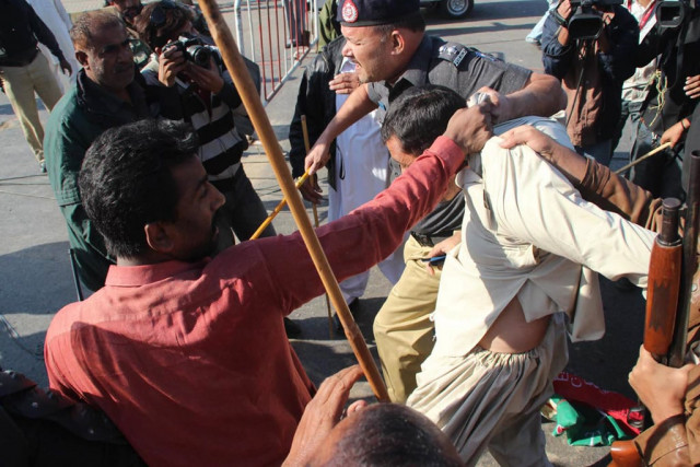 the police were heavy handed as usual but caught between a rock and a hard place they could hardly ignore what was going on before their eyes photo irfan ali express