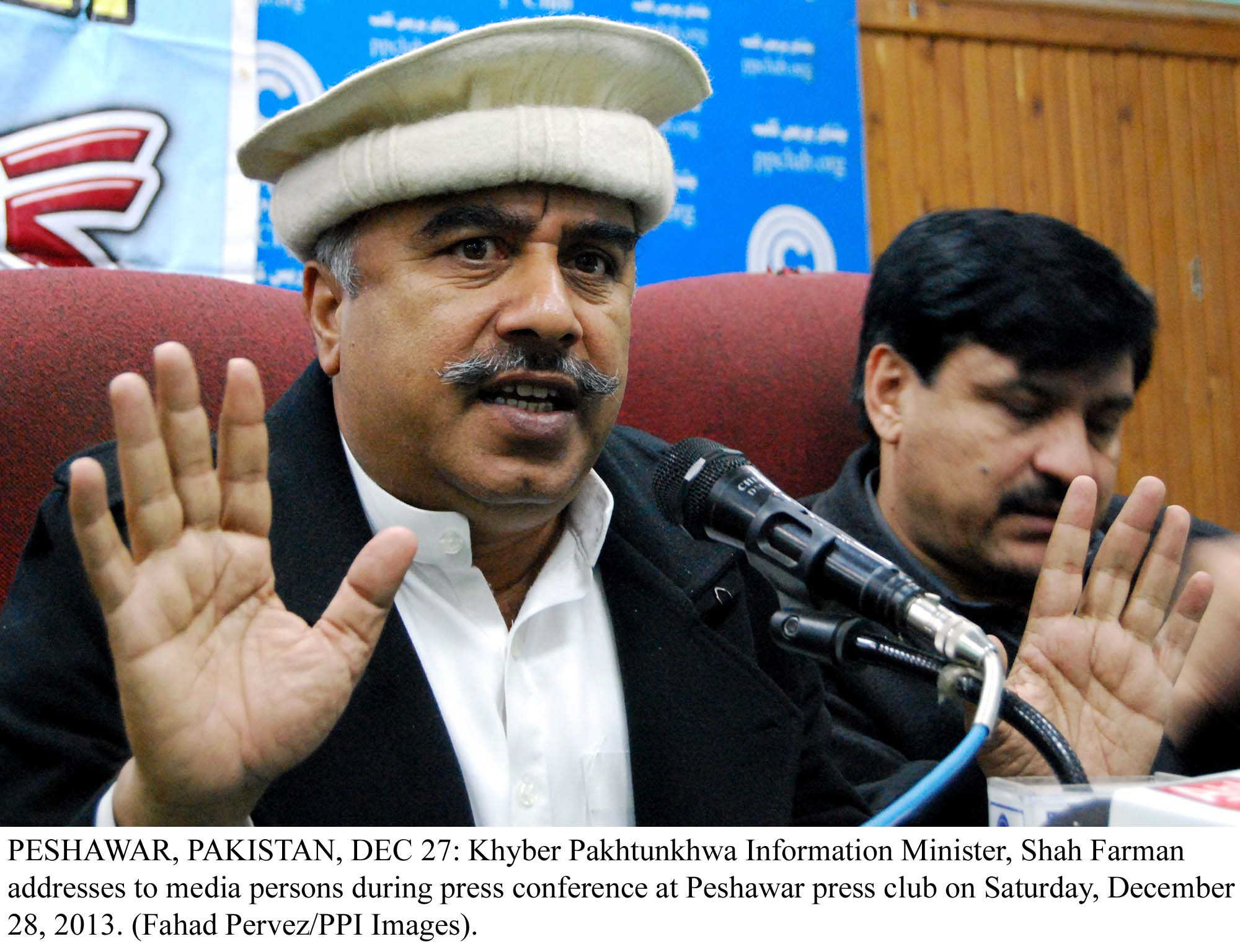 k p information minister shah farman said they were committed to their stance of taking over power sector assets along with the necessary paraphernalia photo ppi