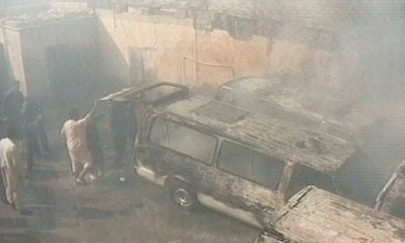 four edhi ambulances destroyed in karachi fire