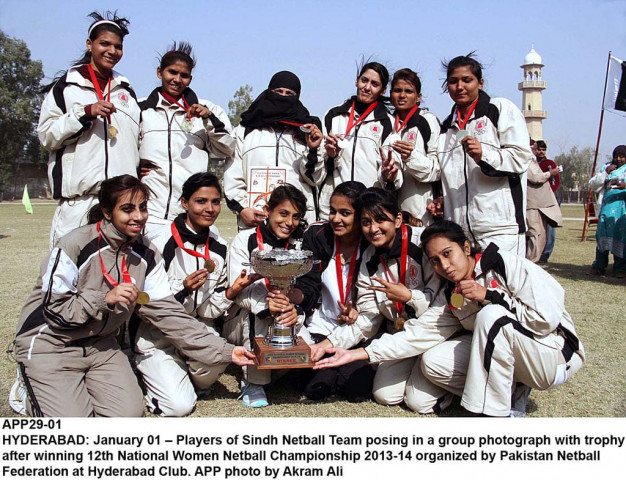players of sindh netball team posing after winning the 12th national women s netball championship title photo app players of sindh netball team posing after winning the 12th national women s netball championship title photo app