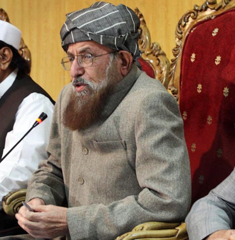 chief of his own faction of jamiat ulema e islam maulana samiul haq photo online
