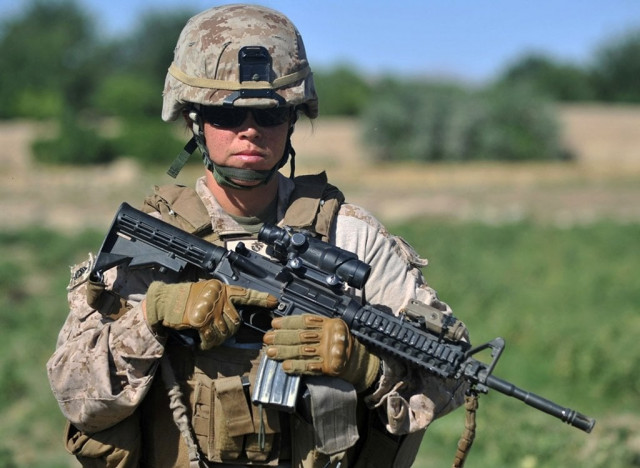 a photo of a female us marine photo afp