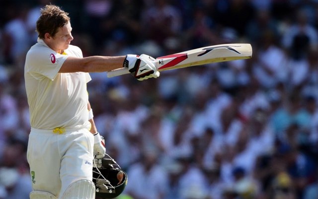 achievement it was the steve smith s second century of the series as he combined with the haddin to shift the momentum australia s way photo afp