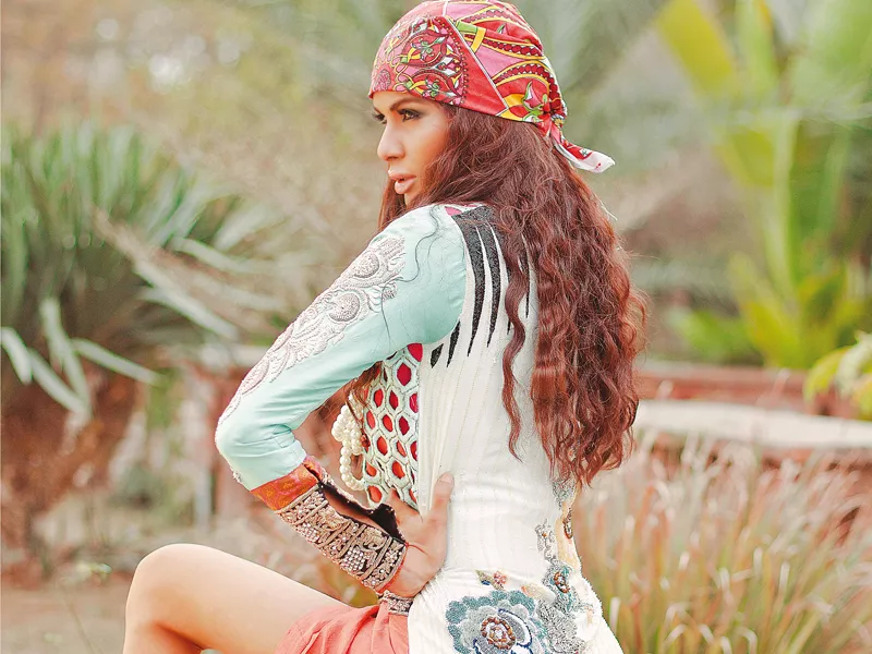 a model exhibits clothes designed by the talented new designer duo from lahore photos publicity a model exhibits clothes designed by the talented new designer duo from lahore photos publicity