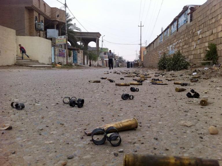 a street with empty bullets following the fighting between militants and iraqi forces in ramadi on january 3 photo afp