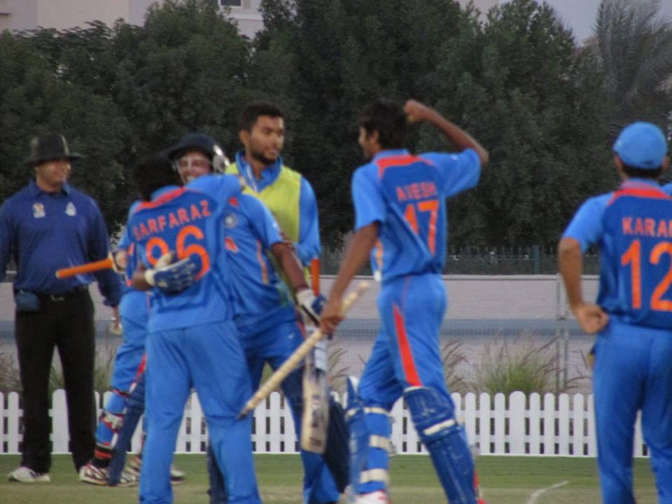 the indian team celebrates after beating sri lanka in the semi final of the asian cricket council u 19 cup india beat pakistan in final on saturday photo facebook asian cricket council