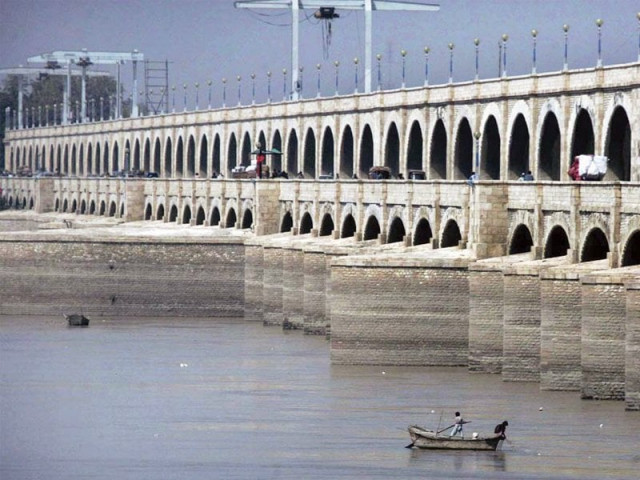 the seven off taking canals of the sukkur barrage will remain closed for 15 days starting today all gates of the barrage will be oiled and greased during the period photo file