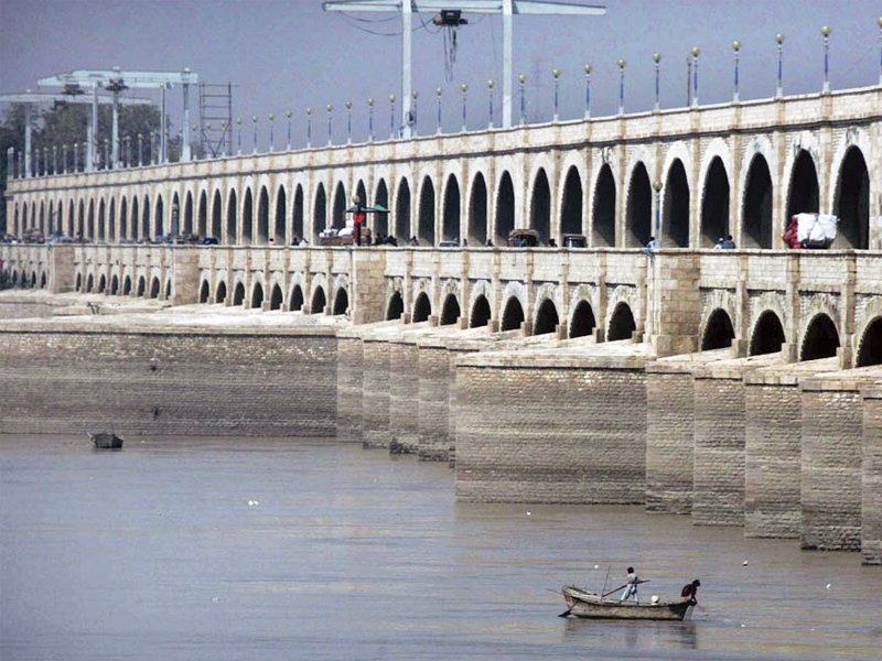 the seven off taking canals of the sukkur barrage will remain closed for 15 days starting today all gates of the barrage will be oiled and greased during the period photo file