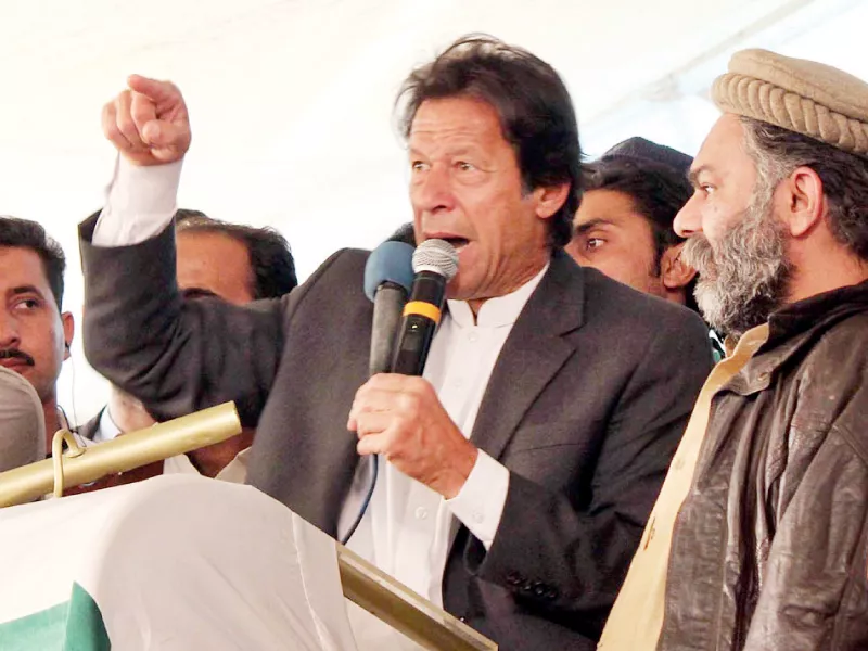 pti chief imran khan addressing workers in karachi on tuesday photo online pti chief imran khan addressing workers in karachi on tuesday photo online