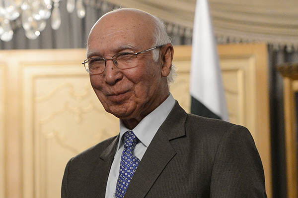 adviser to the prime minister on national security and foreign policy sartaj aziz photo afp