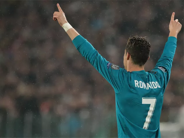 cristiano ronaldo of real madrid celebrates after scoring the opening goal during the uefa champions league quarter final leg one match between juventus and real madrid at allianz stadium on april 3 2018 in turin italy photo getty cristiano ronaldo of real madrid celebrates after scoring the opening goal during the uefa champions league quarter final leg one match between juventus and real madrid at allianz stadium on april 3 2018 in turin italy photo getty