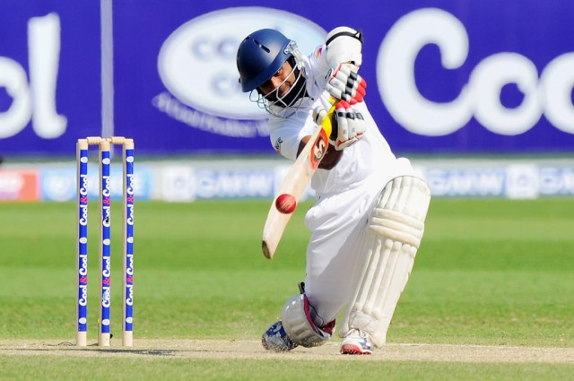 sri lankan batsman kaushal silva plays a shot during the second day of the second cricket test match between pakistan and sri lanka at the dubai international cricket stadium in dubai on january 9 2014 photo afp sri lankan batsman kaushal silva plays a shot during the second day of the second cricket test match between pakistan and sri lanka at the dubai international cricket stadium in dubai on january 9 2014 photo afp