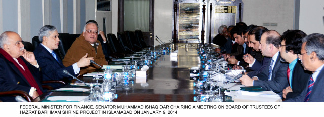 federal minister for finance ishaq dar chairing a meeting on thursday photo pid