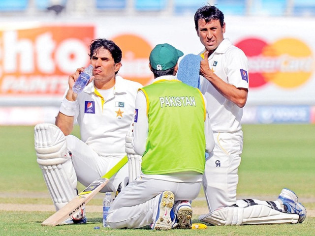 younus hit a crucial half century along with misbah during their unfinished 113 run fourth wicket stand photo afp younus hit a crucial half century along with misbah during their unfinished 113 run fourth wicket stand photo afp