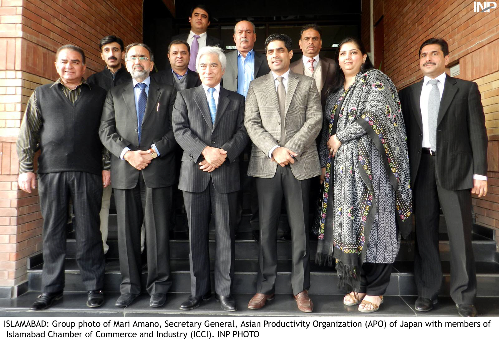 secretary general asian productivity organisation apo mari amano c along with members of islamabad chamber of commerce and industry photo inp