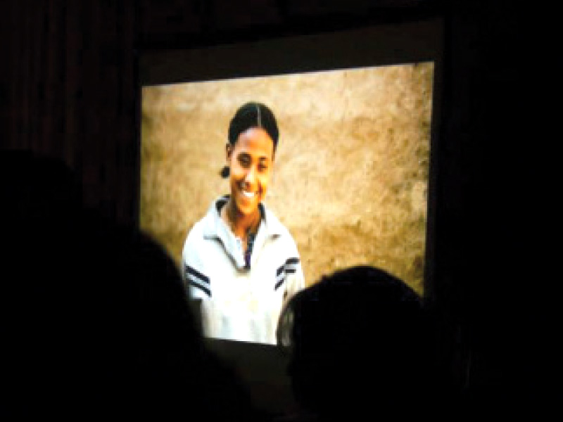 a scene from the movie during its screening photo express