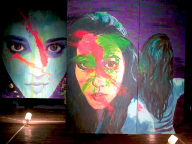 fresh graduates employ a m lange of colours to depict the world as they view it photo myra iqbal express