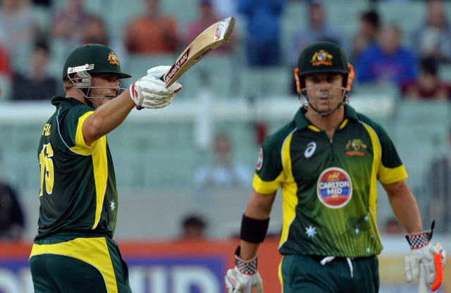 australia 039 s batsman aaron finch l celebrates scoring half century against england next to team mate david warner r during the first one day international cricket match of the series between australia and england in melbourne on january 12 2014 photo afp australia 039 s batsman aaron finch l celebrates scoring half century against england next to team mate david warner r during the first one day international cricket match of the series between australia and england in melbourne on january 12 2014 photo afp