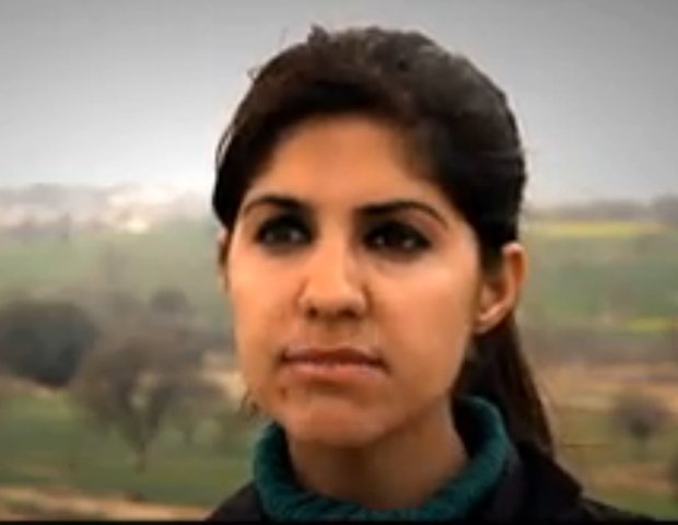 a screengrab from the video showing nazia parveen