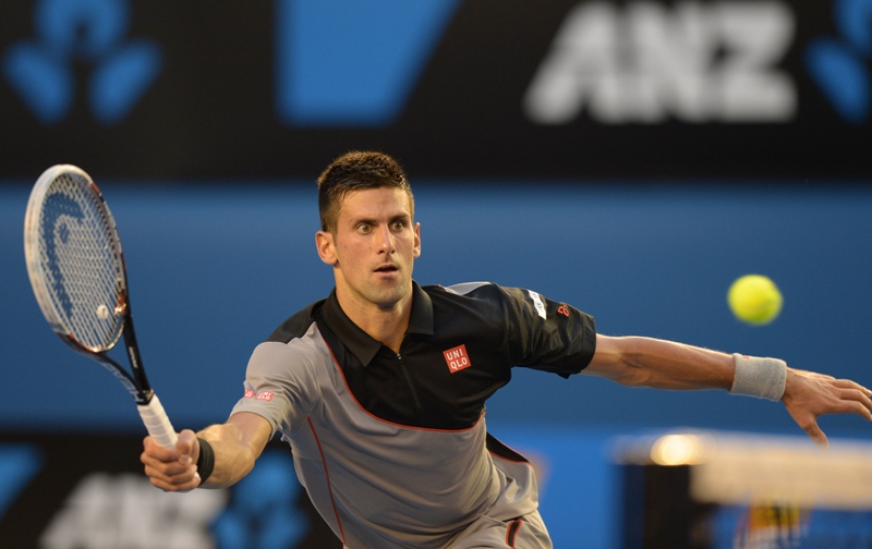 competitve encounter novak djokovic showed some early season rustiness by winning a three setter against 96th ranked slovak lukas lacko 6 3 7 6 7 2 6 1 photo afp