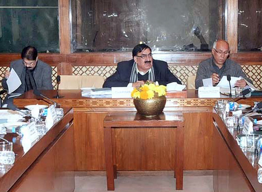 senator shahi syed chairing the meeting of senate standing committee on housing and works on monday photo app