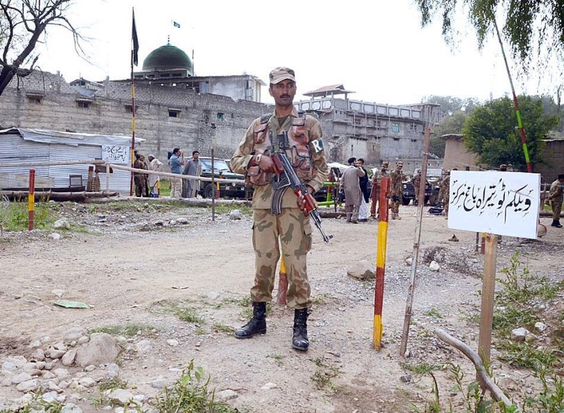 a pakistan army soldier stands guard in khyber agency photo app file